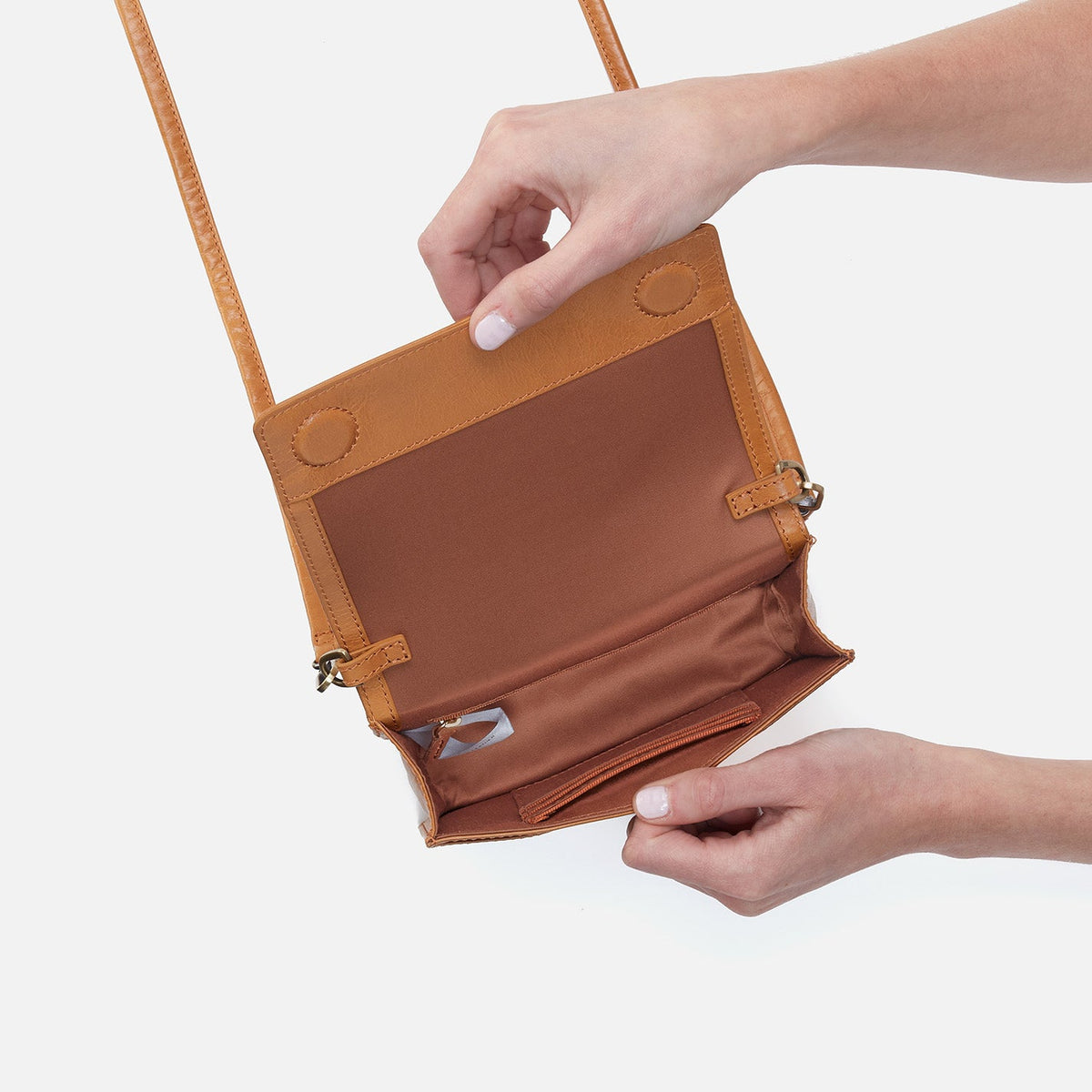 Jill Crossbody In Polished Leather - Natural | HOBO Trending