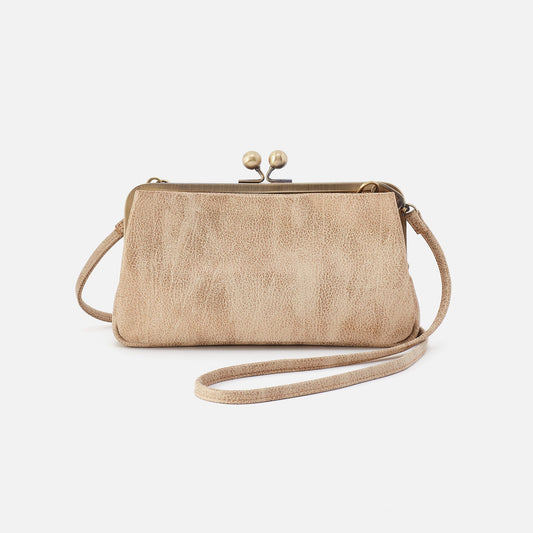 Lauren Frame Crossbody In Metallic Leather - Gold Leaf | HOBO Great Value