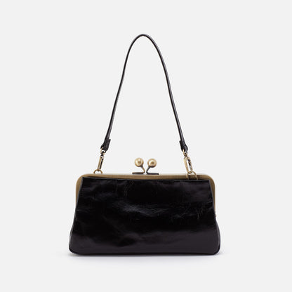 Lauren Frame Crossbody In Polished Leather - Black | HOBO Signature