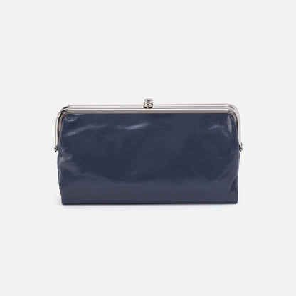 Lauren Clutch-Wallet In Polished Leather - Blue Stone | HOBO Everyday