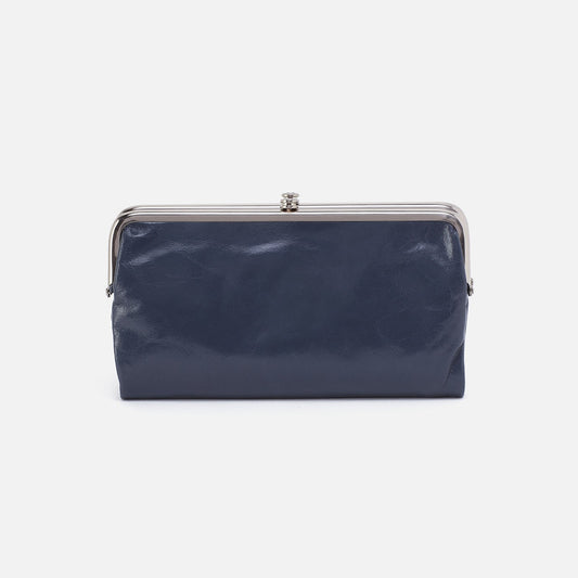 Lauren Clutch-Wallet In Polished Leather - Blue Stone | HOBO Everyday