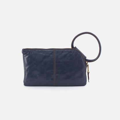 Sable Wristlet In Polished Leather - Blue Stone | HOBO New