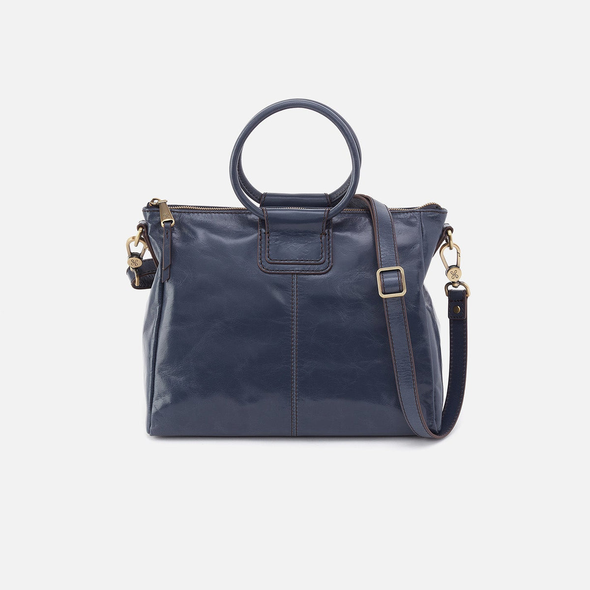 Sheila Medium Satchel In Polished Leather - Blue Stone | HOBO Best Seller