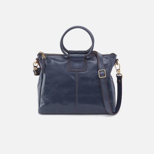 Sheila Medium Satchel In Polished Leather - Blue Stone | HOBO Best Seller