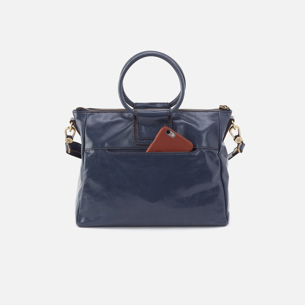 Sheila Medium Satchel In Polished Leather - Blue Stone | HOBO Best Seller