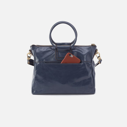 Sheila Medium Satchel In Polished Leather - Blue Stone | HOBO Best Seller