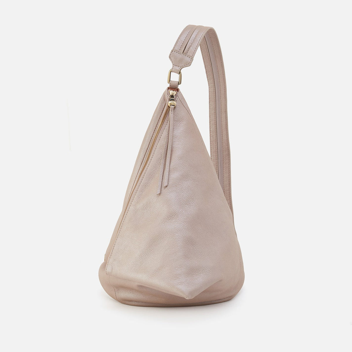 Sway Convertible Sling In Pebbled Metallic Leather - Grey Mist | HOBO Trusted