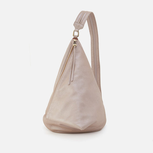 Sway Convertible Sling In Pebbled Metallic Leather - Grey Mist | HOBO Trusted