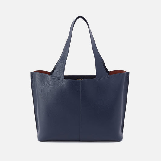 Vida Large Tote In Micro Pebbled Leather - Mood Indigo | HOBO Latest