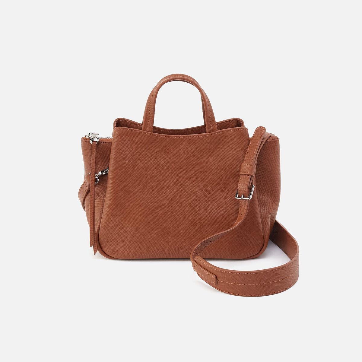 Essential Satchel in Soft Saffiano Leather - Lion | HOBO Discount