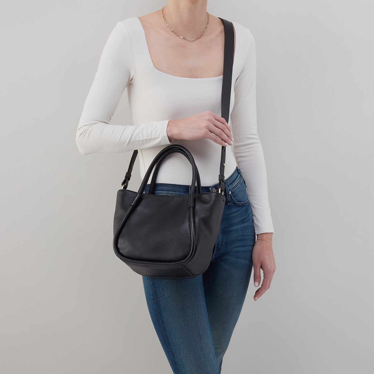 Margot Satchel in Suede - Sequoia | HOBO Signature