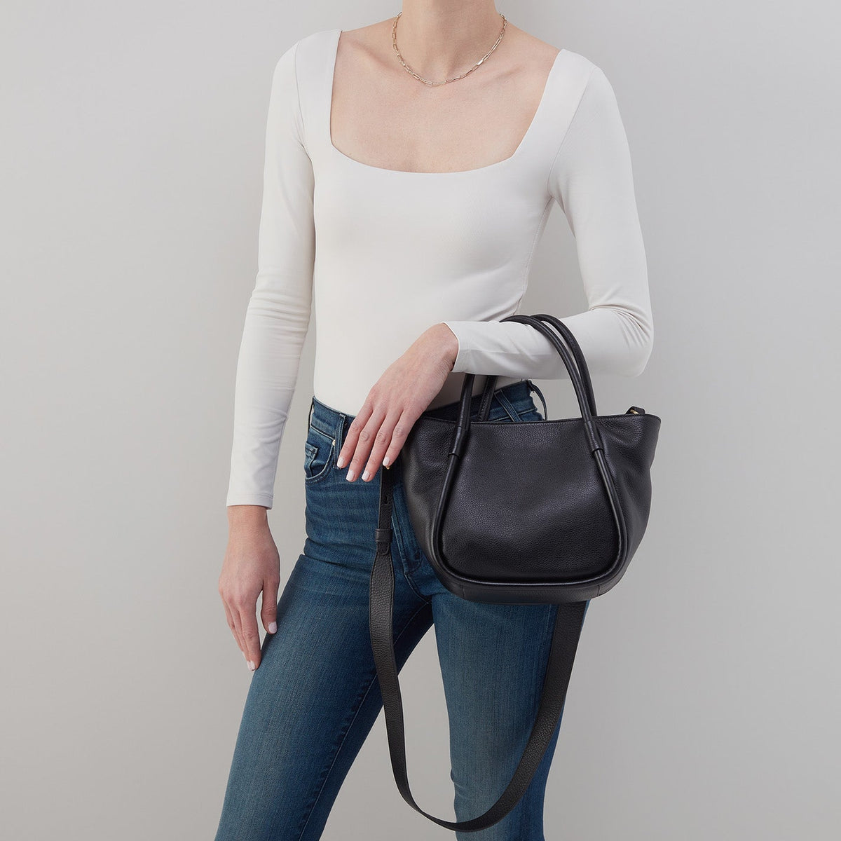 Margot Satchel in Suede - Sequoia | HOBO Signature