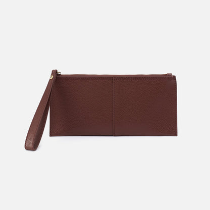 Vida Large Pouch in Micro Pebbled Leather - Chocolate | HOBO Quality