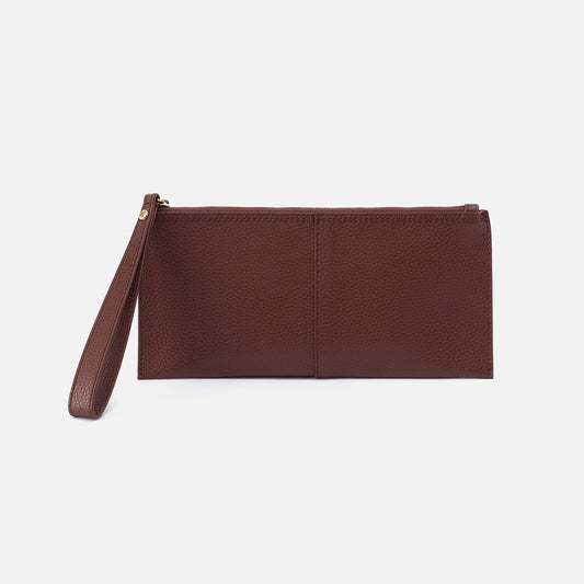Vida Large Pouch in Micro Pebbled Leather - Chocolate | HOBO Quality