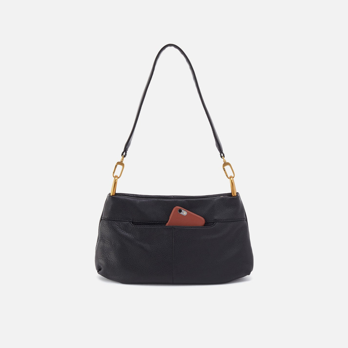 Advance Shoulder Bag In Pebbled Leather - Black | HOBO Top Pick