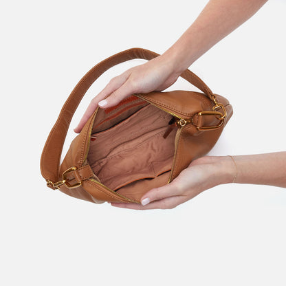 Advance Shoulder Bag In Pebbled Leather - Warm Honey | HOBO Trusted