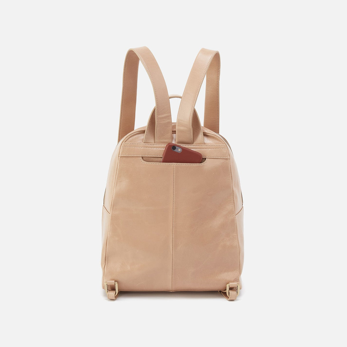 Billie Backpack In Polished Leather - Sand | HOBO Latest