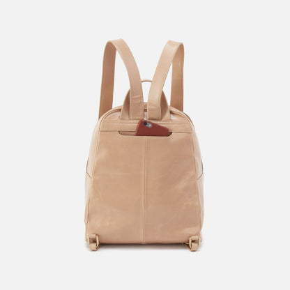 Billie Backpack In Polished Leather - Sand | HOBO Latest