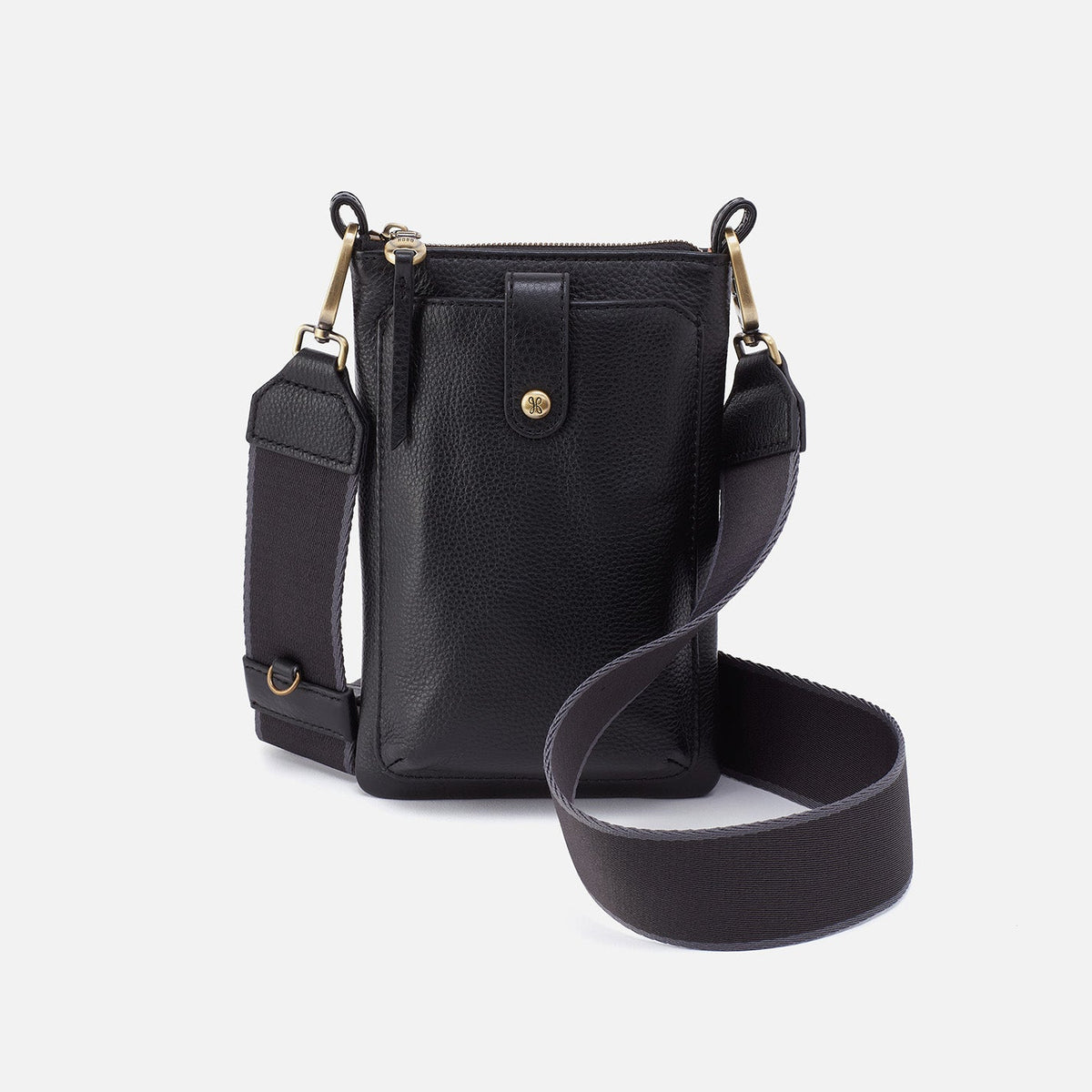 Cass Phone Crossbody In Pebbled Leather - Black | HOBO Customer Favorite