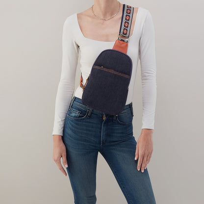 Cass Sling In Denim Fabric - Dark Denim | HOBO Featured