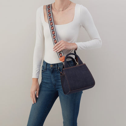 Cass Small Tote In Denim Fabric - Dark Denim | HOBO Customer Favorite