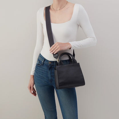 Cass Small Tote In Pebbled Leather - Black | HOBO Classic