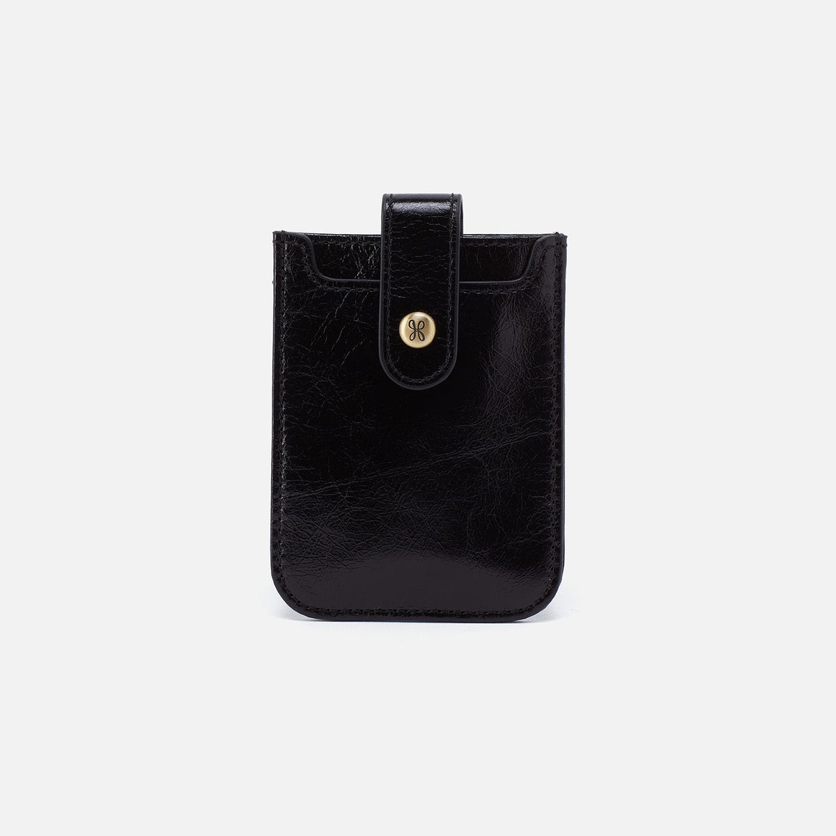 Dunn Card Case In Polished Leather - Black | HOBO Featured