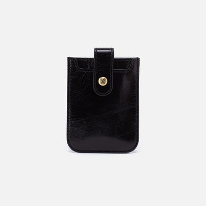 Dunn Card Case In Polished Leather - Black | HOBO Featured