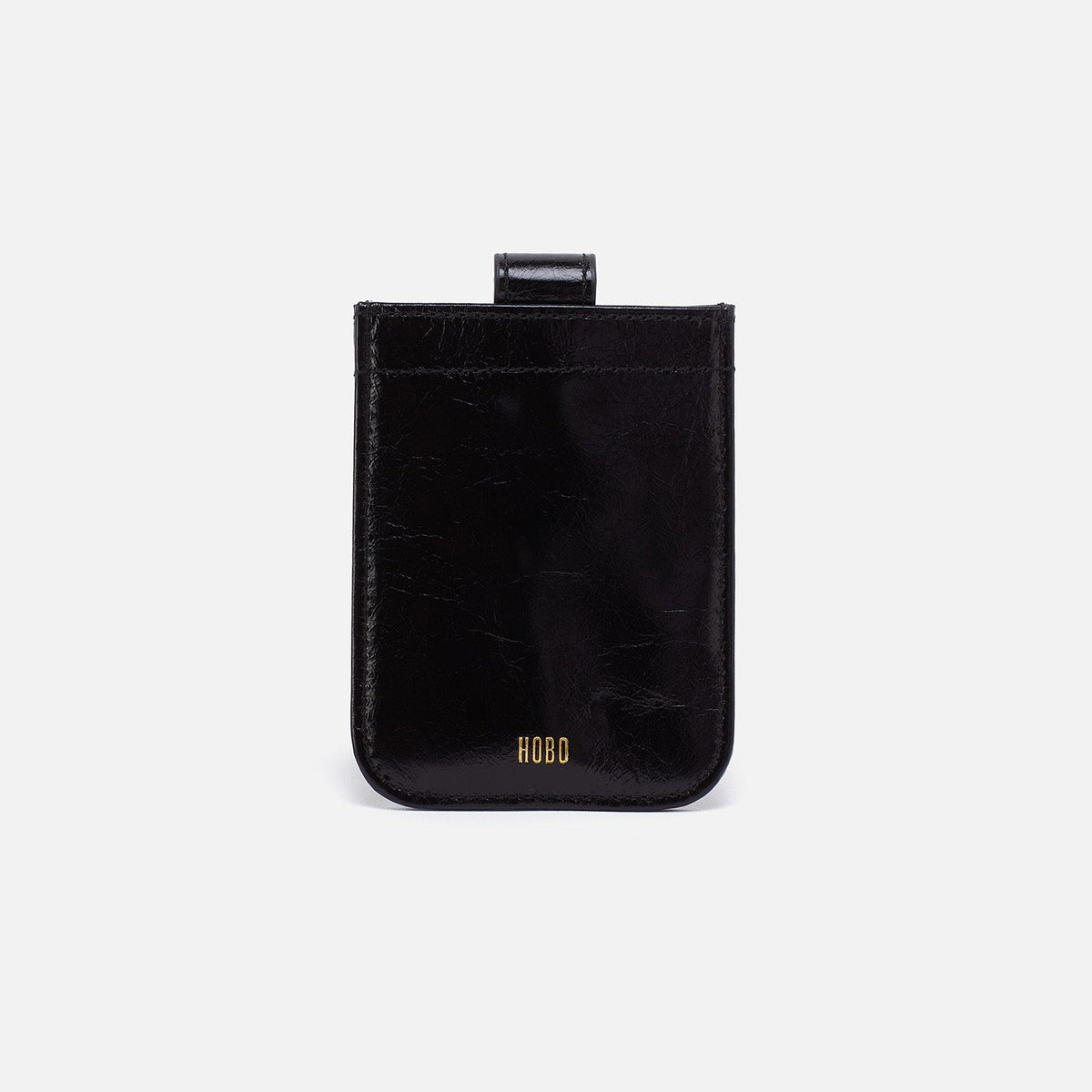 Dunn Card Case In Polished Leather - Black | HOBO Featured