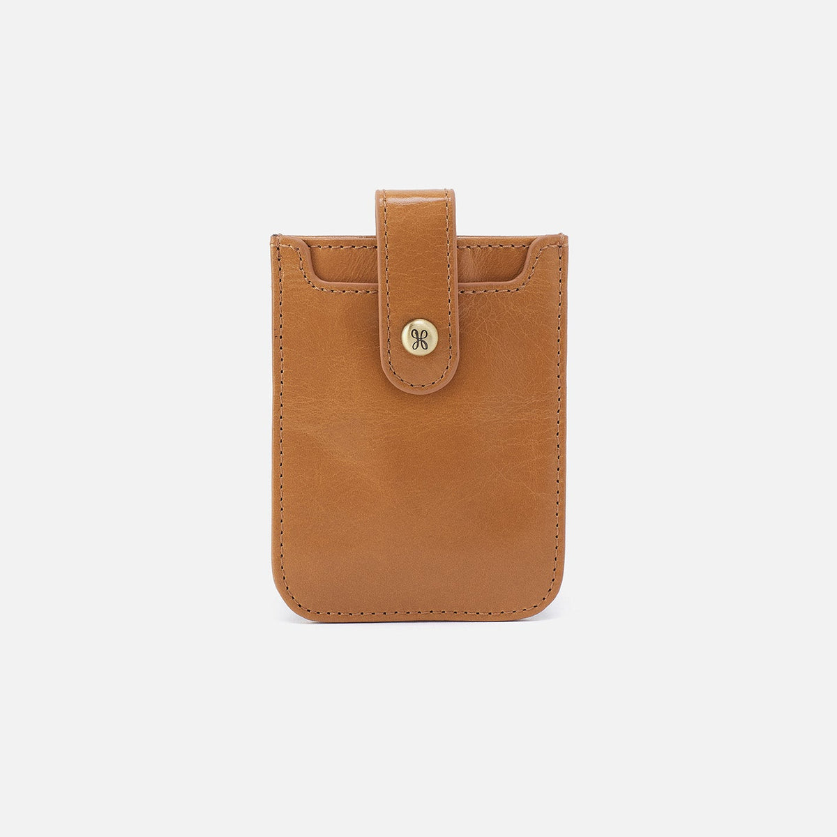 Dunn Card Case In Polished Leather - Natural | HOBO Essential