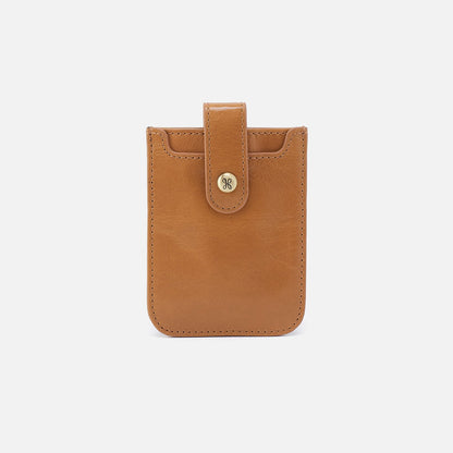 Dunn Card Case In Polished Leather - Natural | HOBO Essential
