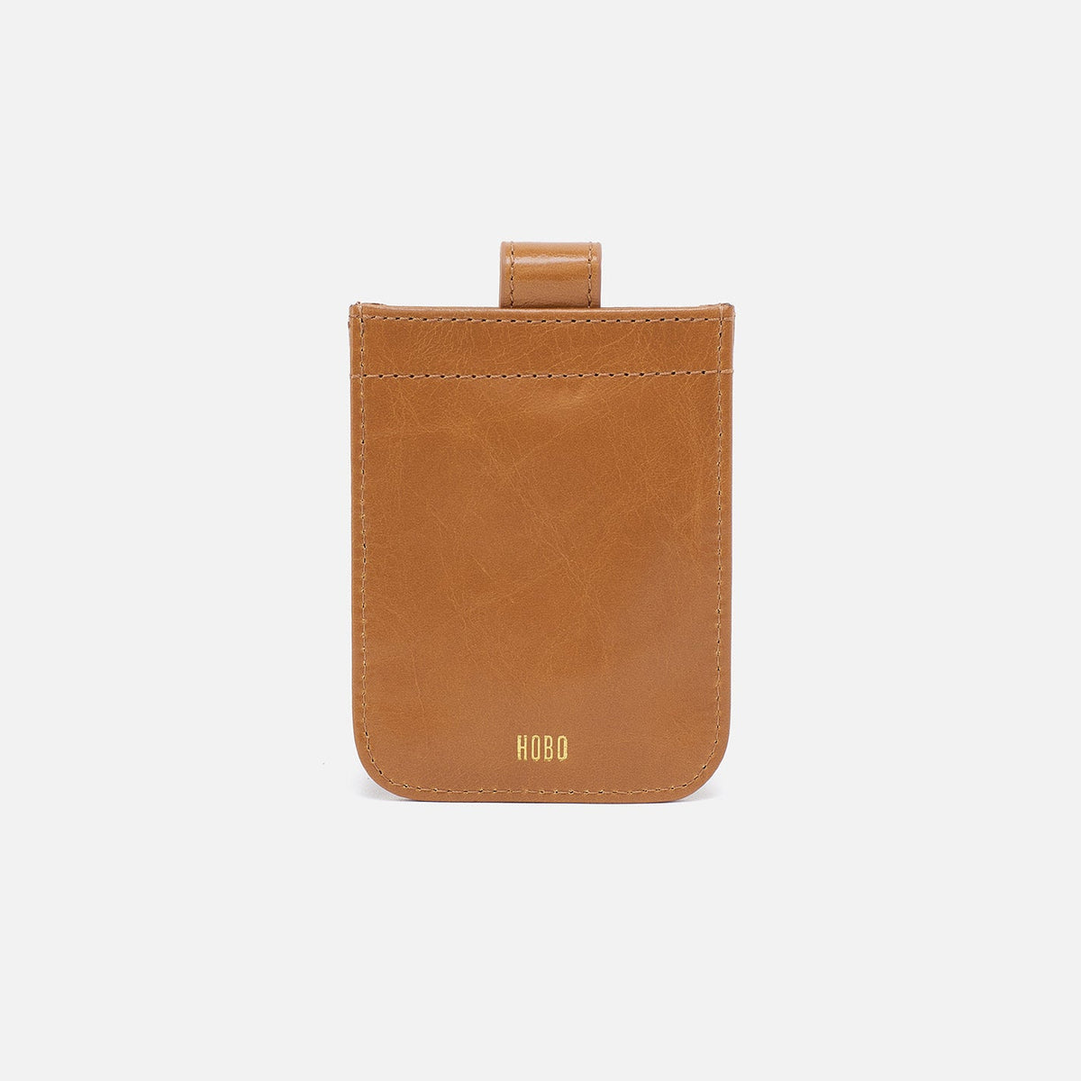Dunn Card Case In Polished Leather - Natural | HOBO Essential