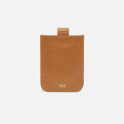Dunn Card Case In Polished Leather - Natural | HOBO Essential