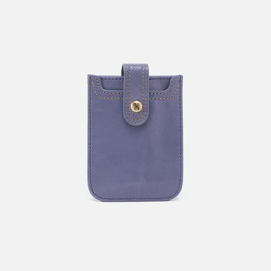 Dunn Card Case In Polished Leather - Sky Blue | HOBO Deals