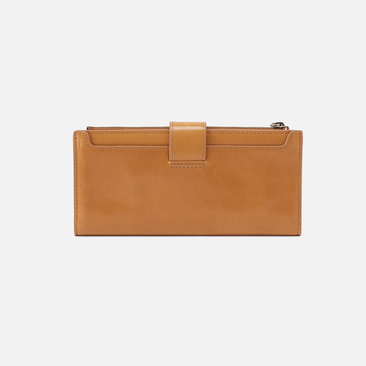 Dunn Continental Wallet In Polished Leather - Natural | HOBO Smart Buy