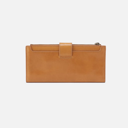 Dunn Continental Wallet In Polished Leather - Natural | HOBO Smart Buy