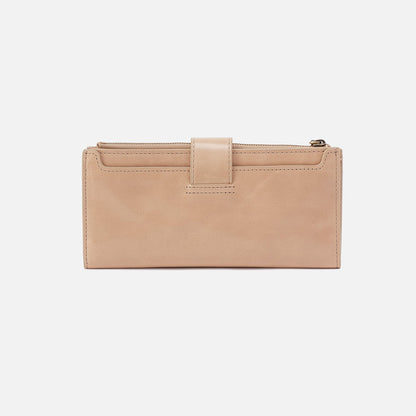 Dunn Continental Wallet In Polished Leather - Sand | HOBO Quality
