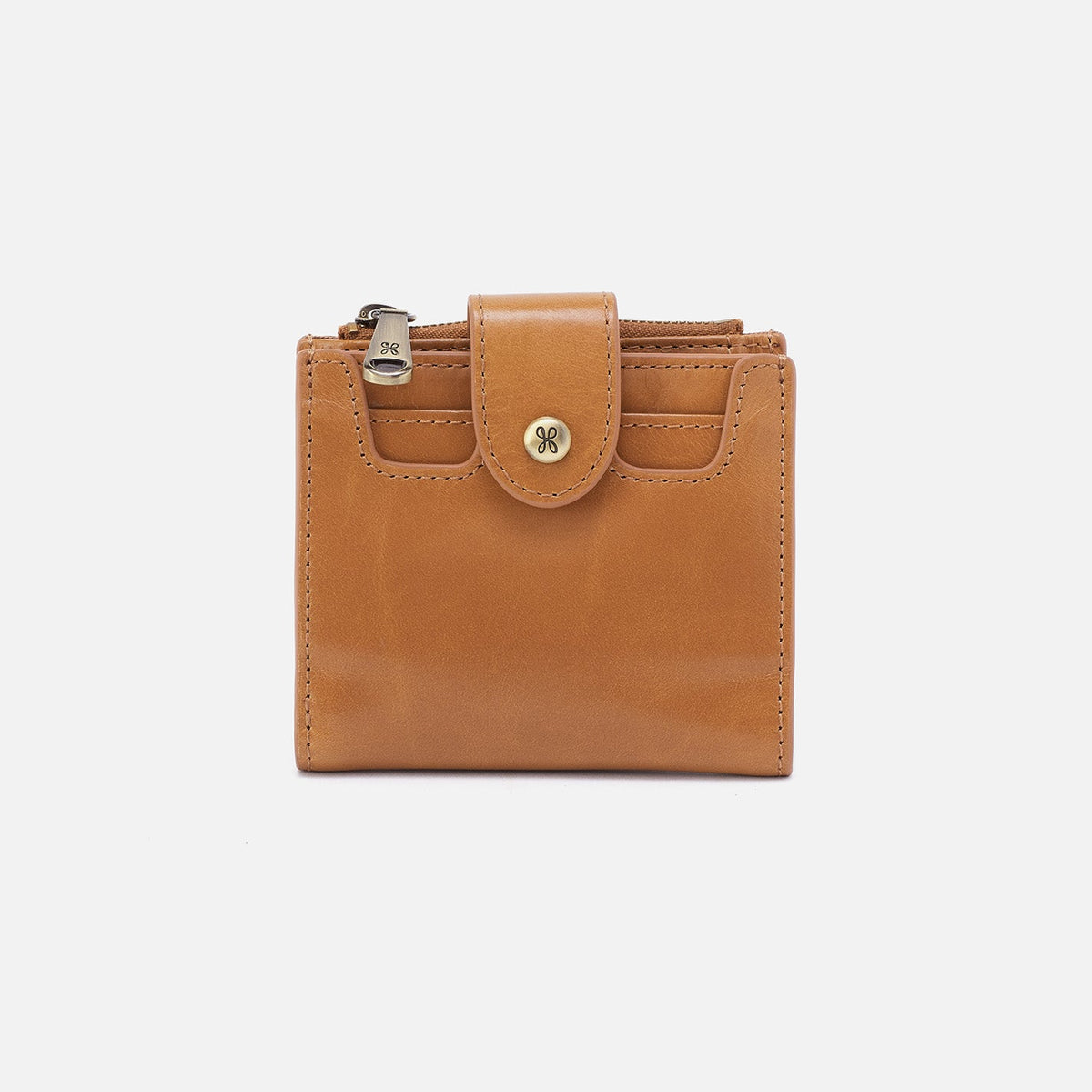 Dunn Mini Wallet In Polished Leather - Natural | HOBO Trending