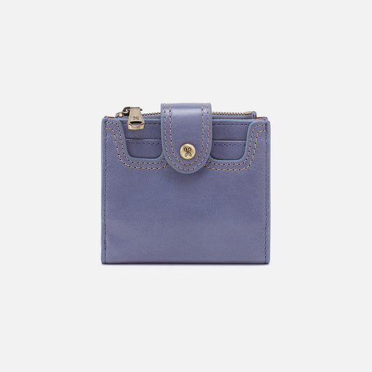 Dunn Mini Wallet In Polished Leather - Sky Blue | HOBO Top Pick