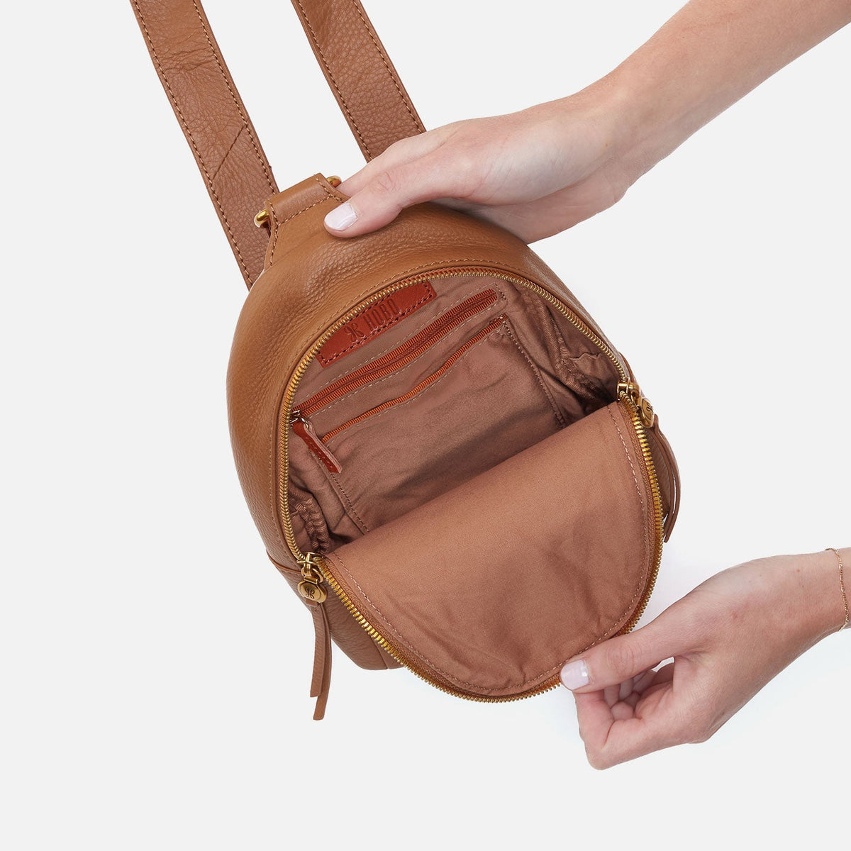 Fern Sling In Pebbled Leather - Warm Honey Pixel Studded | HOBO Exclusive
