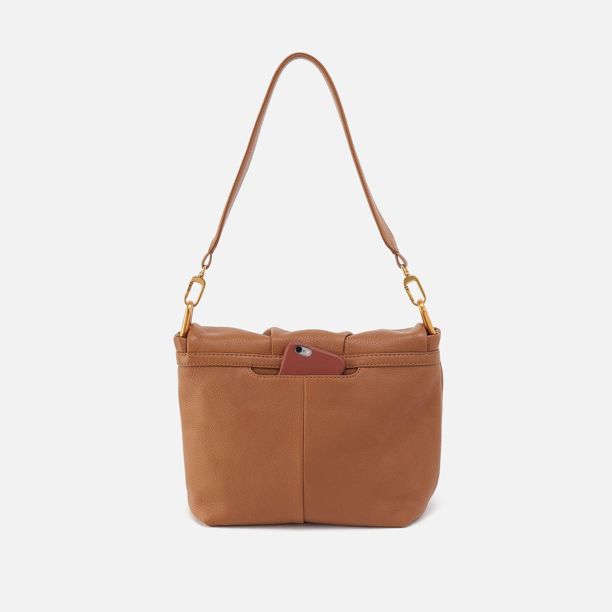 Harley Convertible Shoulder Bag in Pebbled Leather - Warm Honey | HOBO Classic
