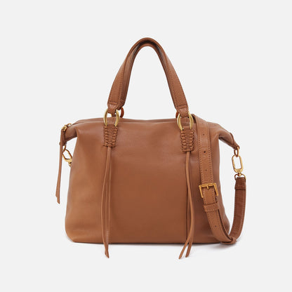Harley Satchel In Pebbled Leather - Warm Honey | HOBO Latest