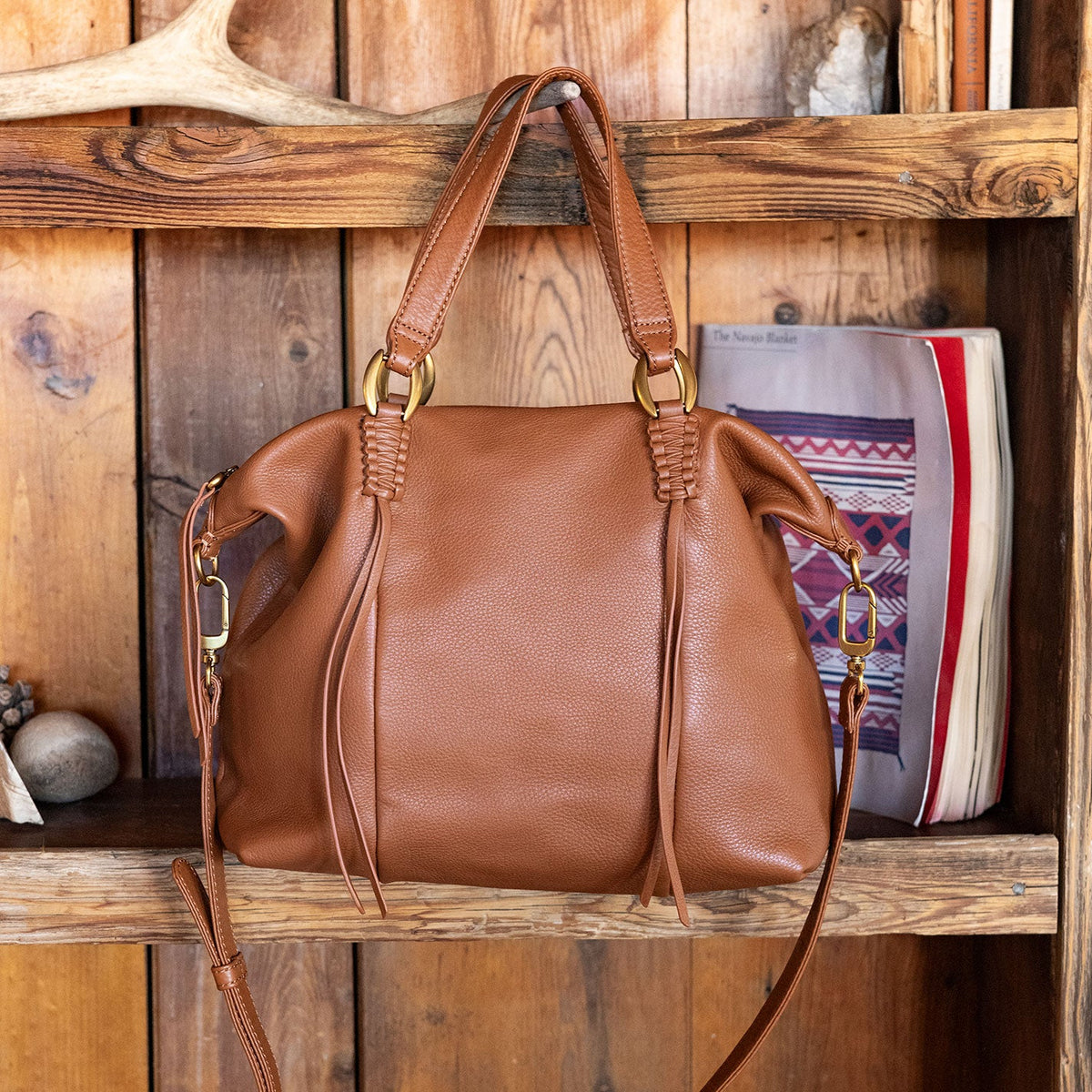 Harley Satchel In Pebbled Leather - Warm Honey | HOBO Latest