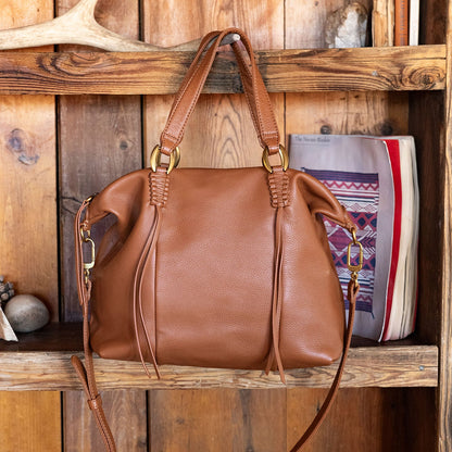 Harley Satchel In Pebbled Leather - Warm Honey | HOBO Latest