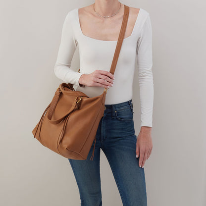 Harley Satchel In Pebbled Leather - Warm Honey | HOBO Latest
