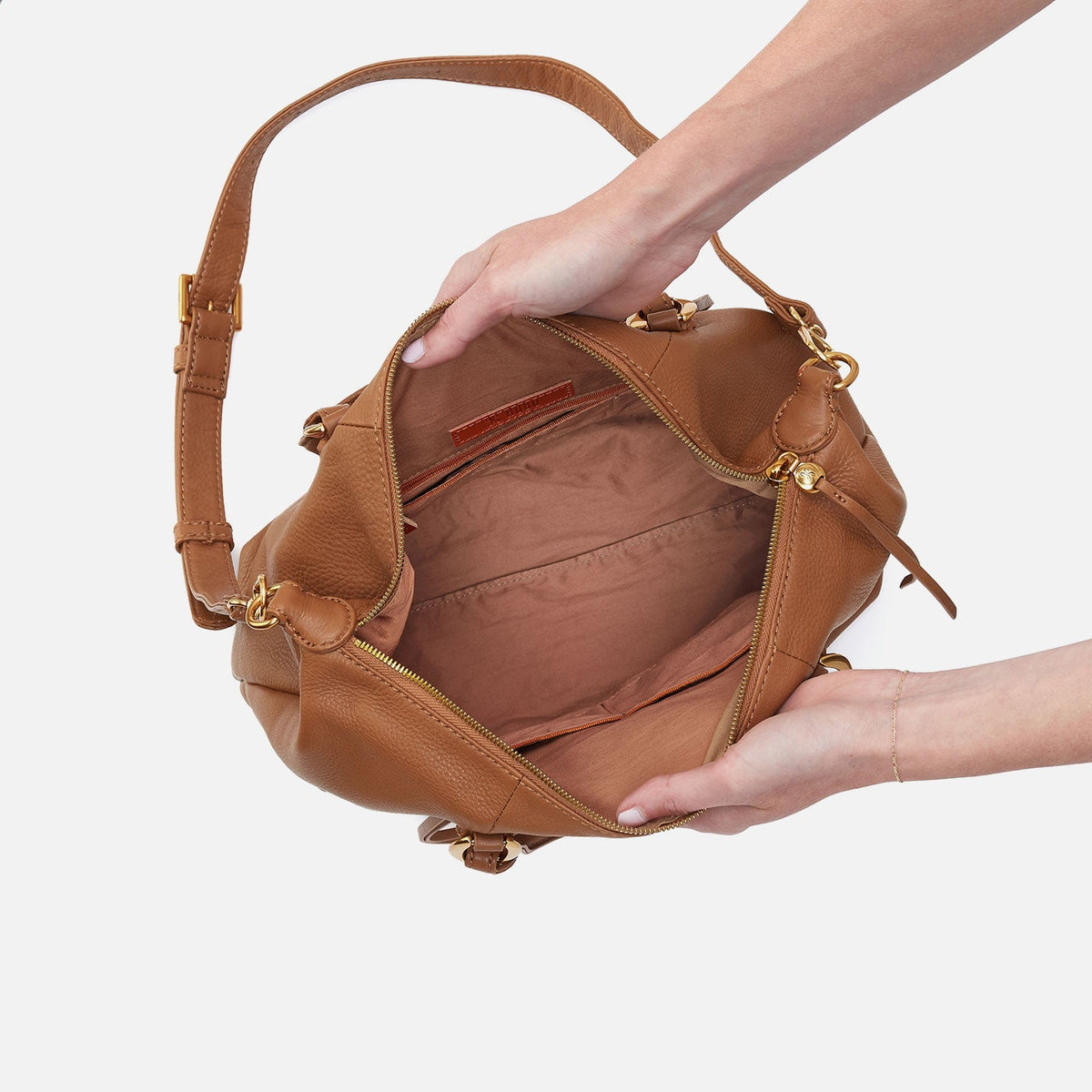 Harley Satchel In Pebbled Leather - Warm Honey | HOBO Latest