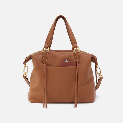 Harley Satchel In Pebbled Leather - Warm Honey | HOBO Latest