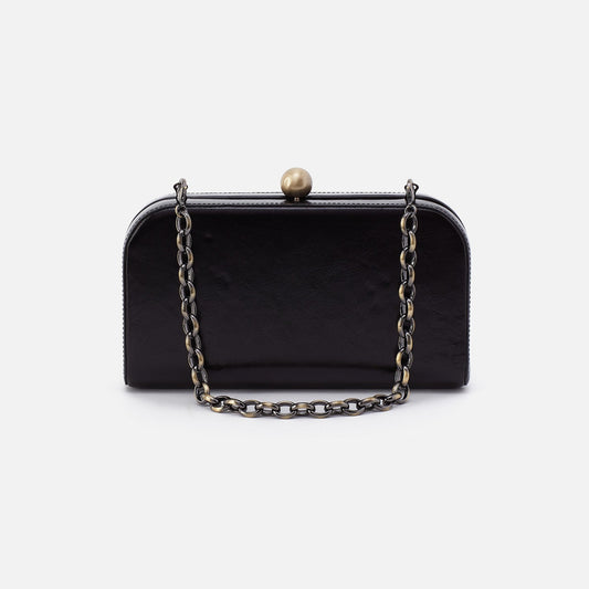 Lauren Minaudiere In Polished Leather - Black | HOBO Everyday
