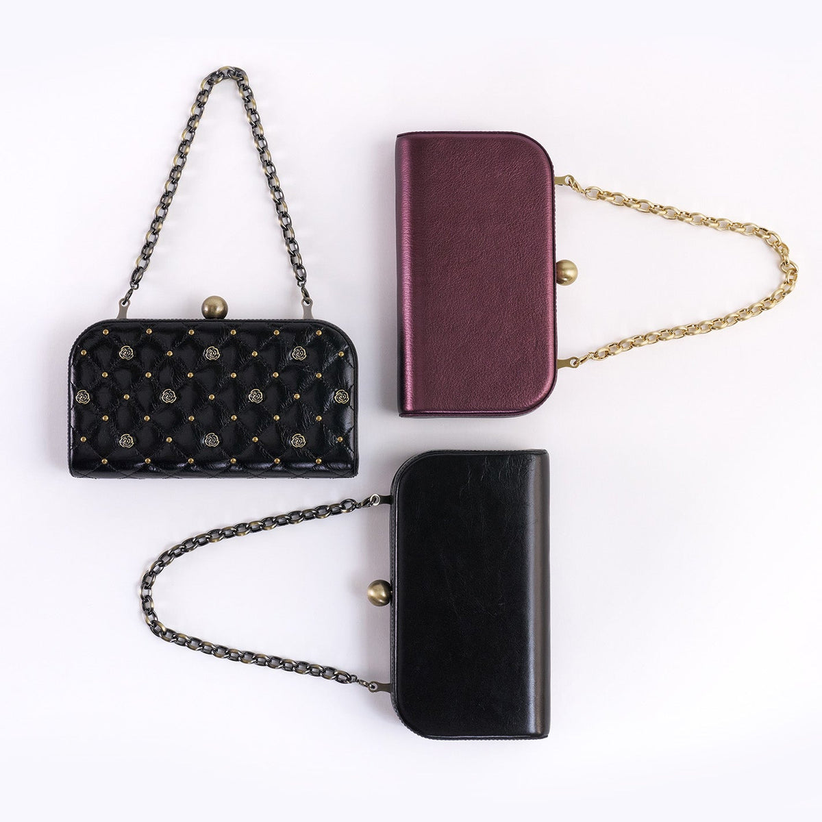 Lauren Minaudiere In Polished Leather - Black | HOBO Everyday