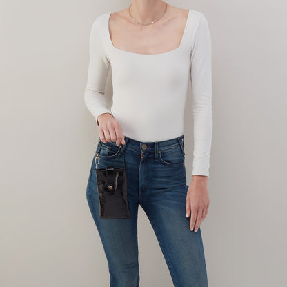 Marlo Carryall Crossbody In Polished Leather - Black | HOBO Special Offer